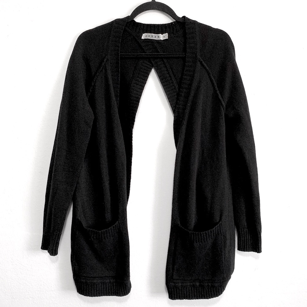 Rehab Open Back & Front Knit Cardigan